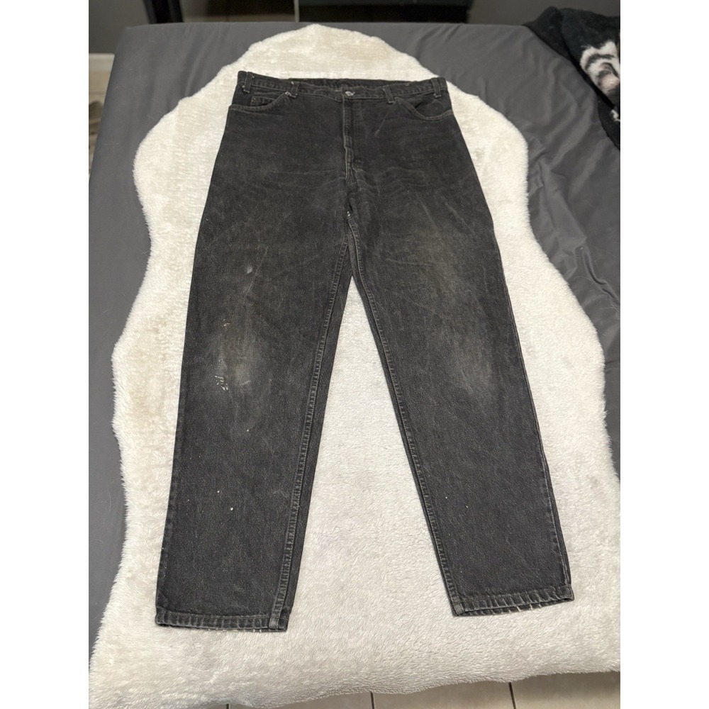 Levi's 550 Relaxed Fit Mens Black Denim Y2K Grunge Jeans 40x34 Cotton‎
